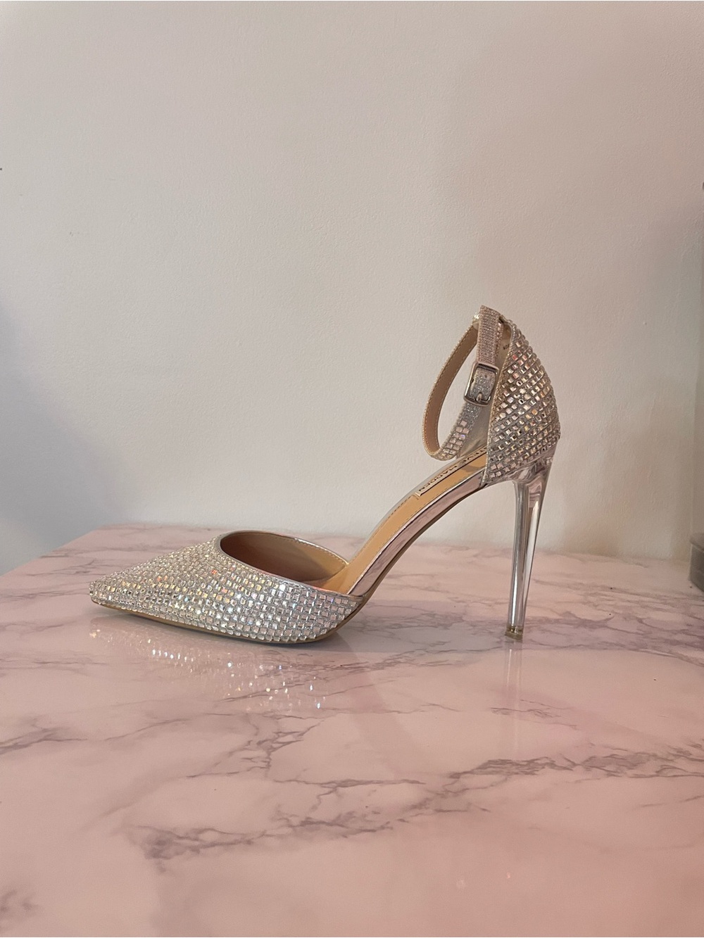 Steve Madden Silver Rhinestone Stiletto Heels
